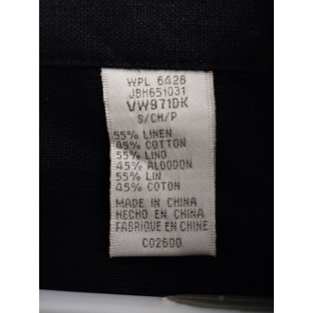NWOT! STONE HARBOR! LUXE LINEN & COTTON BLACK W/WHITE SHORT SLEEVED DRESS! SZ S - Picture 10 of 12